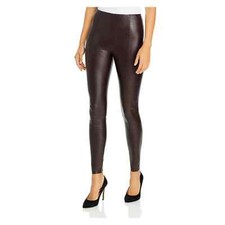 Lysse Faux Leather Vegan Size XS Womens Brown Pull On Skinny High Rise Pants NWT