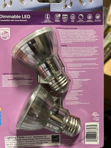 Philips 50W/7W LED Dimmable LED Flood Light Bulb Daylight (16 Lamps) - Picture 2 of 2