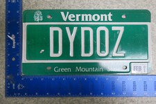 Vermont Vanity License Plate Tag VT 2001 01 DYDOZ DYDO