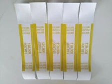 25 GOLD- $10,000 SELF-SEALING CURRENCY STRAPS/BANDS