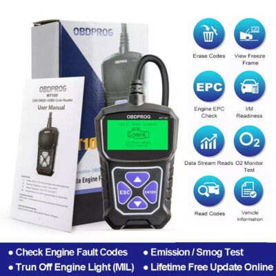 OBDPROG MT100 EOBD OBD2 Scanner OBDII Fault Code Reader Engine Diagnostic Tool