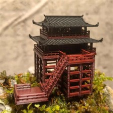 Chinese Ancient Building Model Aquarium Pavilion Landscape Bonsai Plastic Toys
