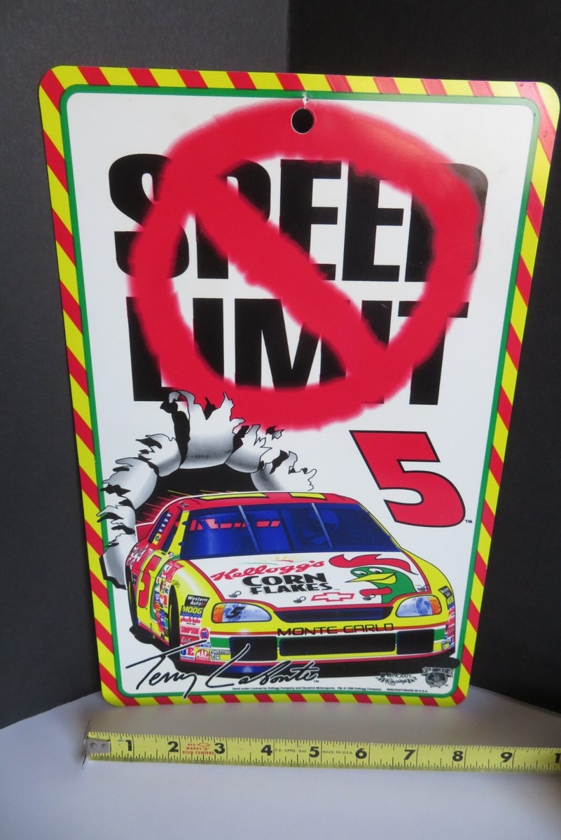 1998 VINTAGE Terry Labonte #5 NO SPEED LIMIT Plastic Sign CHEVY