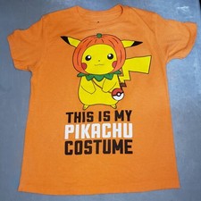 Pokemon Halloween T Shirt Youth XS Orange This Is My Pikachu Costume Kids Tee