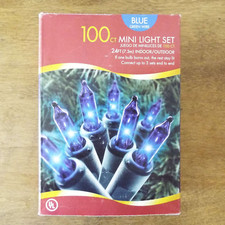 Holiday Time 100 ct Mini Light Set BLUE Christmas String Lights 24 ft Walmart