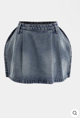 Micas Denim Puff Hey Mini Skirt size medium 