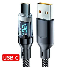 120W Dual USB C Digital Display Cable PD Fast Charging USB Type C to Type-C Cabl