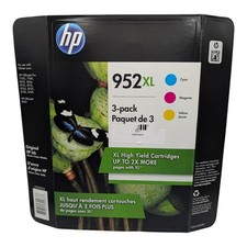 HP 952XL 3-Pack Cyan Magenta Yellow Ink Printer Cartridges Mar 2020