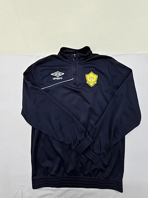 Veste de football marine pour hommes Umbro L polyester fausse fermeture éclair - Photo 1/4