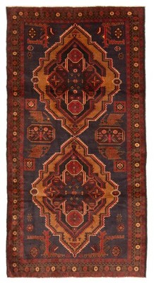Vintage Hand-Knotted Area Rug 3'11'' x 7'7'' Traditional Oriental Wool Carpet