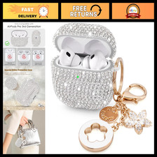 Glitter Rhinestone Case for AirPods Pro 3 - Cute Bling Cover with Keychain