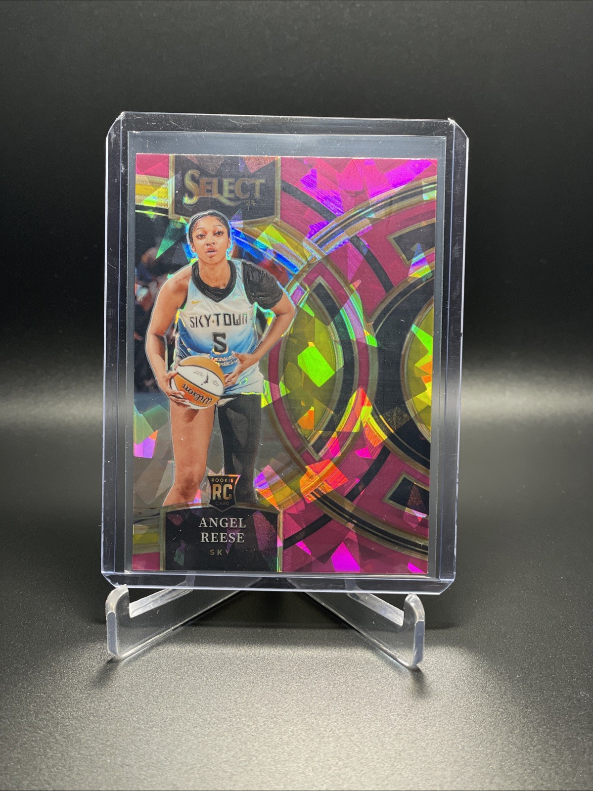 2024 Panini Select WNBA - Premier Level Angel Reese #147 Pink Ice Prizm (RC)