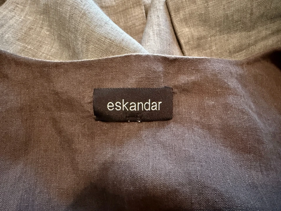 ESKANDAR 100% Linen Double-Layered 2-Tone Duster Jacket O/S - NTSF - Image 3 of 4