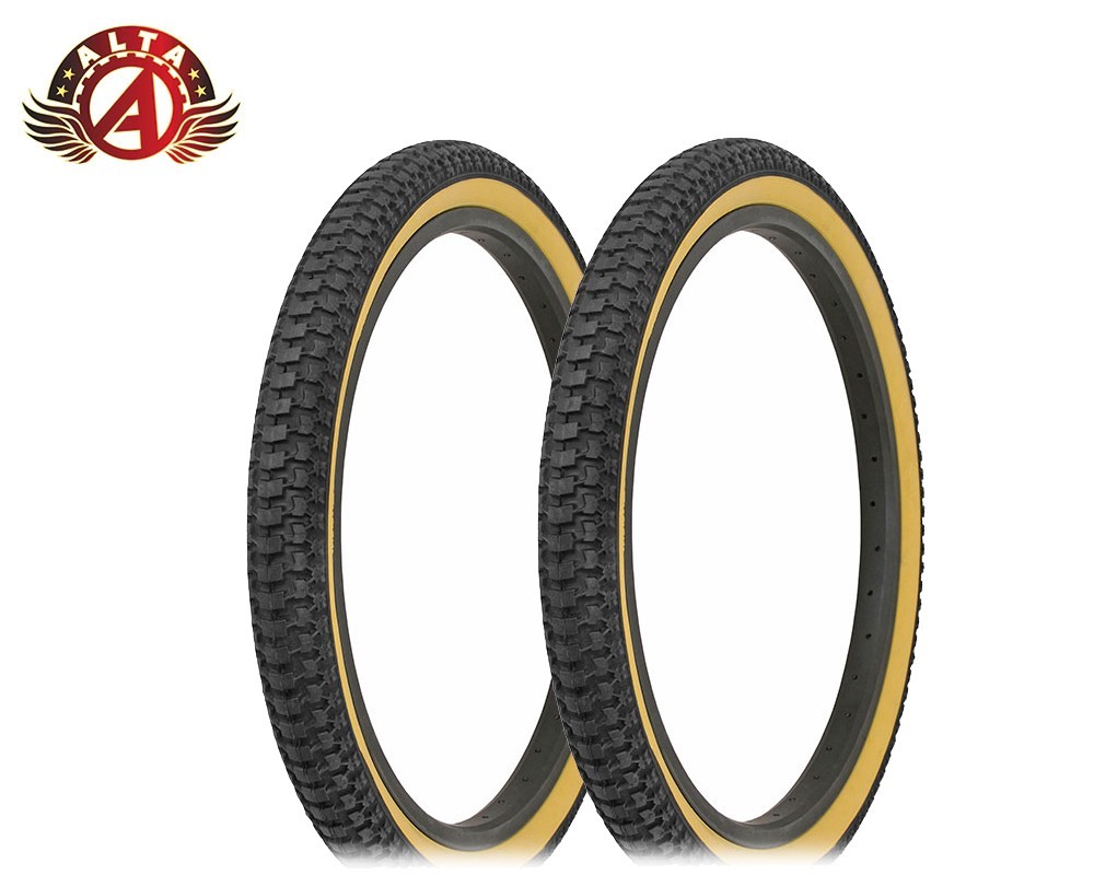 Tires 20" X 2.125 Black/gum Snake Skin Textured Bmx Freestyle.