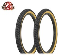 2 ALTA Bicycle Tires 20" x 2.125 Black/Gum SNAKE SKIN TEXTURED BMX Freestyle.