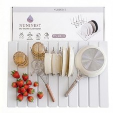 Nuninest Diatomaceous Stone Dish Drying Mat with 23.6" x 15.3", White