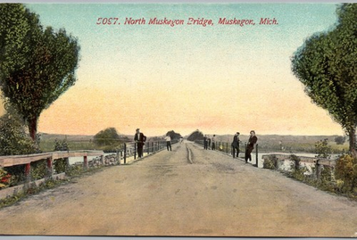 #ad #ad Muskegon Michigan The North Muskegon BRIDGE Undivided Back 1900 Postcard $14.99