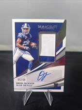 Deon Jackson 2021 Panini Immaculate Rookie Relic Auto Card /99 #88