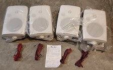 Open Box 4 Pack Herdio 6.5 " 200W Indoor Outdoor Speakers Wired White 12"x9"x8"