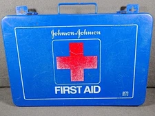 First Aid Kit Johnson and Johnson Metal Wall Mount 8173, No Contents