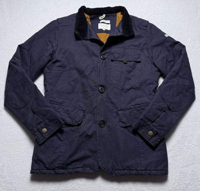 #ad Peregrine Cambric 10 Bexley Jacket Mens Small Navy Blue Chore Utility Sport Coat $64.99