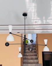 Handmade Brass Sputnik Chandelier  Mid Century Modern Ceiling Light Fixture