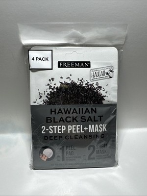 4 Pack Freeman luxurious  Hawaiian Black Salt 2 Step Peel And Mask