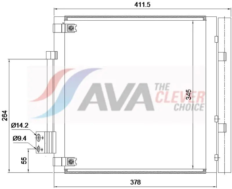 Condensatore radiatore climatizzazione TE5005D AVA QUALITY COOLING