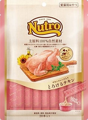 Nutro Schmelzhuhn mit Hühnerflocken 12g x 20 Stück Natürliche Katzenleckerli