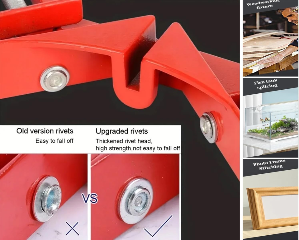 Sourcing Map 8 Morsetti Ad Angolo Retto 90° Per Legno E Metallo – Squadre Di Posizionamento 100x100 Mm, In Plastica, Per Falegnameria, Saldatura E Armadi
