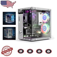 Pi 5 Case NVMe M.2 SSD PCIe AI Accelerator Tower Cooler Dual RGB Fans