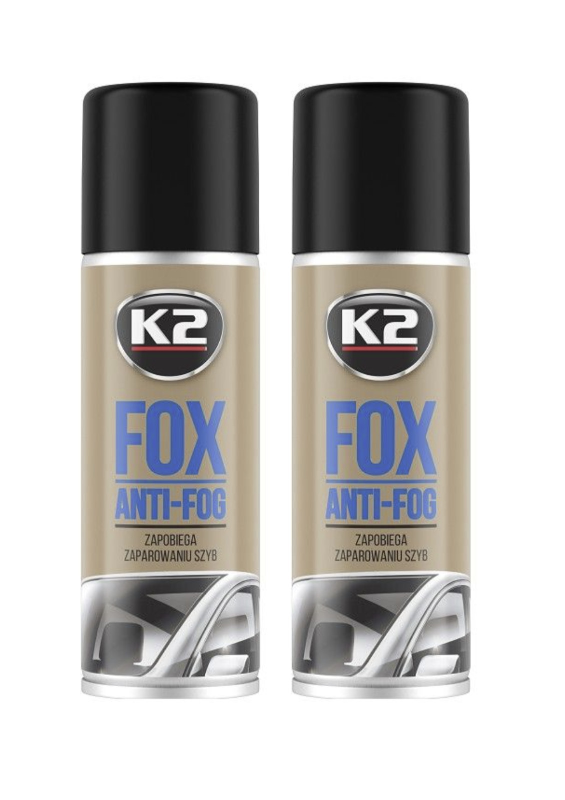 2 x K2 FOX Car Anti-Fog Spray 150ml – Prevents Fogging on Windows & Mirrors