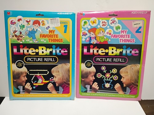 Vintage 1986 Lite•Brite Picture Refill ~ My Favorite Things ~ Series 1 &2 Unused