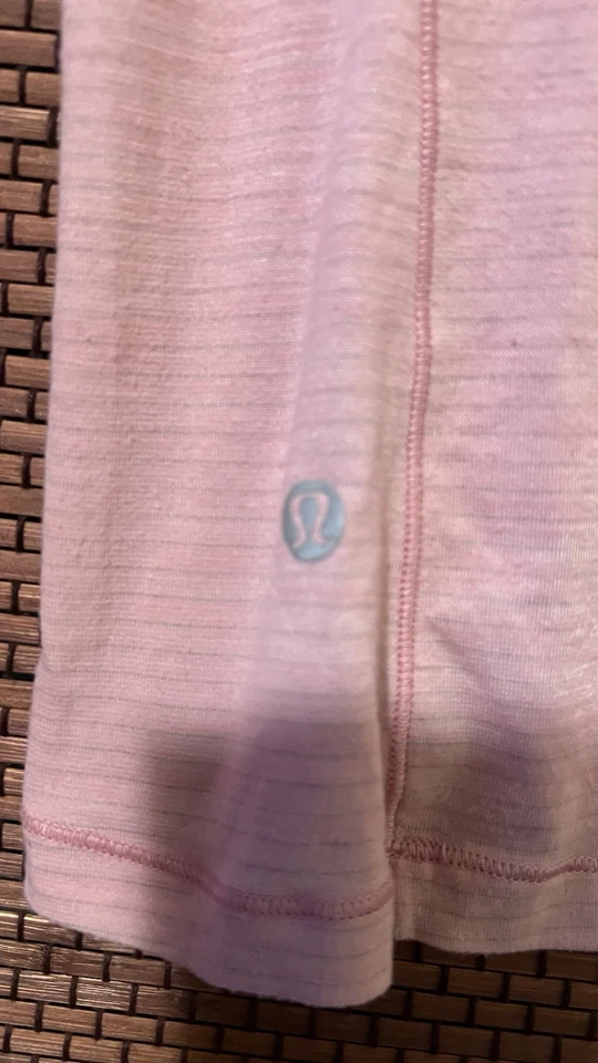 Lululemon Dolman Long Sleeve Striped Crewneck Top Pink Size 6 Lightweight Gym - Image 3 of 4