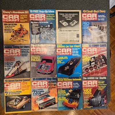 Vintage 1972 Car Craft Magazines 12 issues January - December (Read)