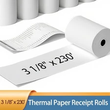 UniLoop 3 1/8 x 230’ Thermal Paper Rolls POS Receipt Paper - 50 Rolls