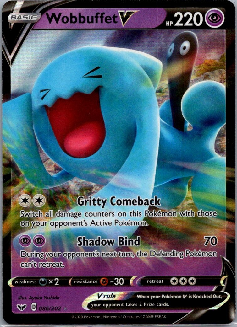SWSH01: Sword & Shield Base Set #086/202 Wobbuffet V Full Art