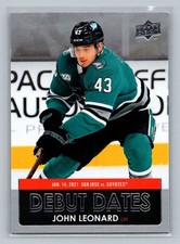 John Leonard 2021-22 Upper Deck #DD-2 Debut Dates