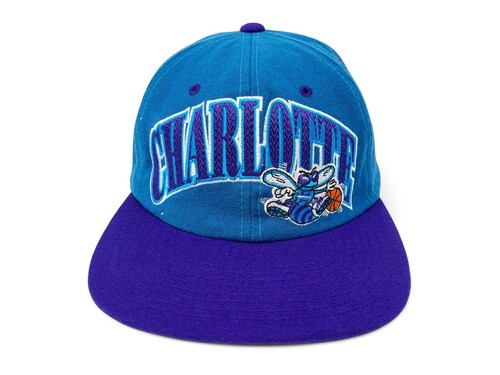 Vintage Charlotte Hornets Hat 90s Snapback Cap Starter Wool Blockhead FLAWED H16