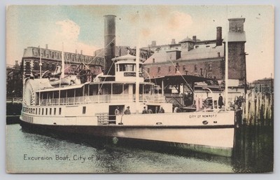 Newport Rhode Island, City of Newport Excursion Boat c1927 RI Postcard 