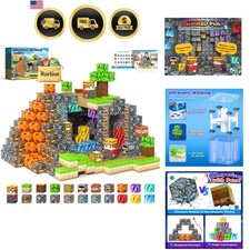 100PCS Magnetic Blocks Building Toys, STEM Learning Sensory Toys for Kids Age...