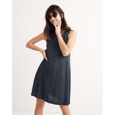 Madewell High Point Tank Dress Sz M Heathered Indigo Blue Sleeveless Swing Dress