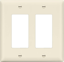 Double Decorator Switch Cover, 2 Gang Outlet Wall Plate, Mid-Size 2-Gang 4