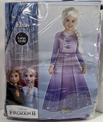 DISNEY'S FROZEN II Elsa ''Act 1'' Halloween Cosplay Costume Child Size Large 12/14