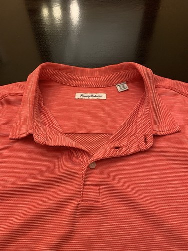 Tommy Bahama Polo Corallo Rosso Golf Camicia XXXL 3XL Tencel Misto Poliestere 58/42 - Foto 1 di 12