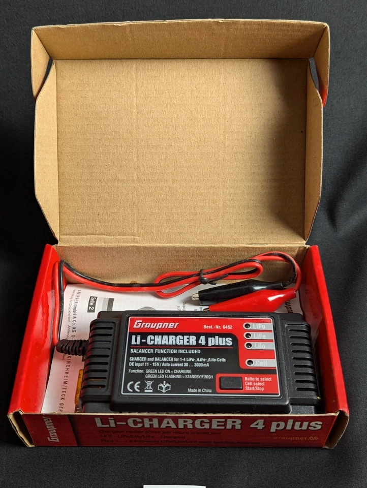 [COMME NEUF] Chargeur LiPo Graupner Li-Charger 4 Plus RC battery LiIo/LiFe 12V - Photo 4/4
