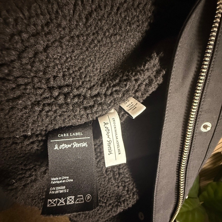 007 ASOS - & Other Stories Oversized Shearling Trim Jacket (XS, EUC) View 3