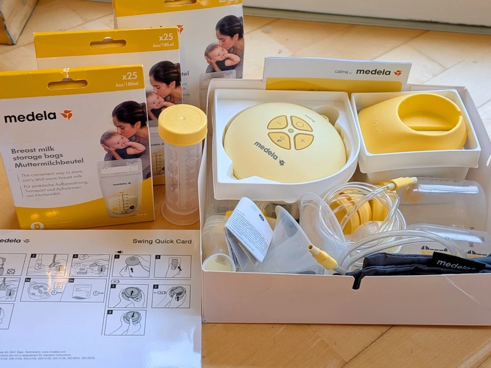 Medela Elektrische 2 Phasen Milchpumpe Set + Milchbeuteln - Bild 2 von 2