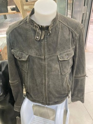 Conbipel Herren Lederjacke Giacca Grigio Größe 56 Vintage CC0459