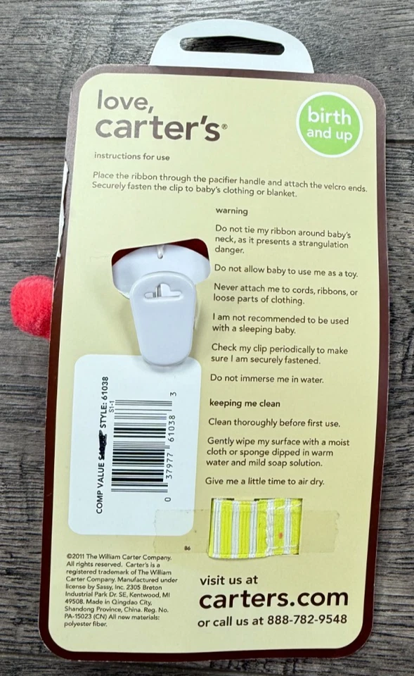 Nuevo porta chupete vintage con flores de Carter para bebé niña Foto 2 de 2